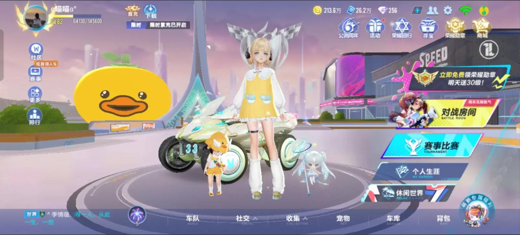 qq飞车的荣耀勋章在哪