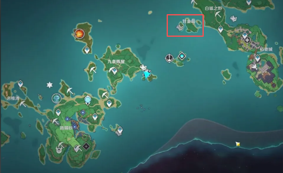 原神甘金岛浪船怎么开